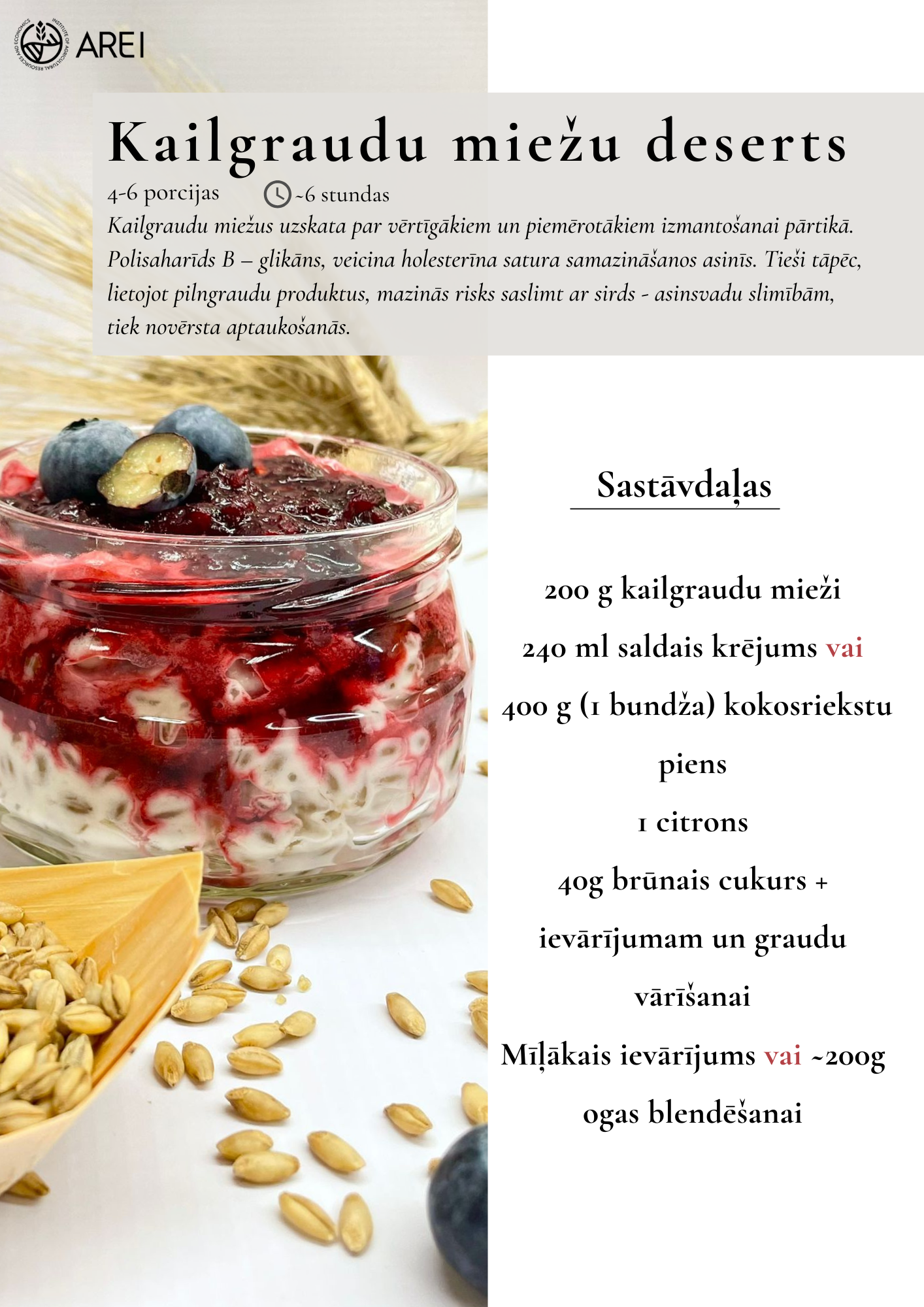 kailgrūbu deserta sastāvdaļas